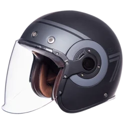 SMK Retro Jet Seven Mat Zwart Jethelm