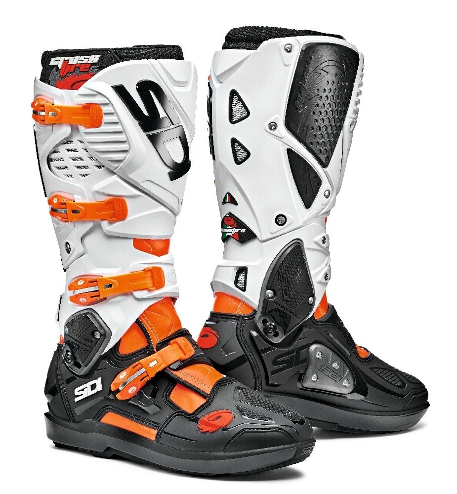 Sidi Crossfire 3 SRS Oranje Fluo Zwart Wit 1 Sidi Crossfire 3 SRS Oranje Fluo Zwart Wit