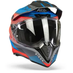 Airoh Commander Boost Rood Mat Blauw Adventure Helm -Motorfietsuitrusting Winkel Airoh Commander Boost Red Blue Matt v2.35