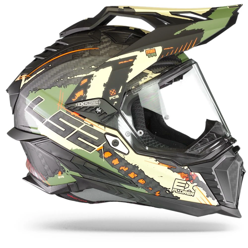LS2 MX701 C Explorer Extend Mat Military Groen Adventure Helm 5 LS2 MX701 C Explorer Extend Mat Military Groen Adventure Helm - Afbeelding 5