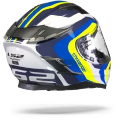 LS2 FF327 Challenger Galactic Glans Wit Geel Blauw Integraalhelm -Motorfietsuitrusting Winkel Ls2 ff327 challenger galactic white yellow blue.24