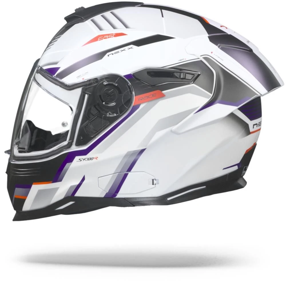 Nexx SX.100R Gridline Wit Blauw Mat Integraalhelm 4 Nexx SX.100R Gridline Wit Blauw Mat Integraalhelm - Afbeelding 4