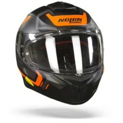 Nolan N80-8 Ally N-Com 41 Mat Zwart Oranje Integraalhelm -Motorfietsuitrusting Winkel Nolan n80 8 ally n com 41.35