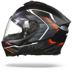 Nolan N80-8 Thunderbolt N-Com 030 Mat Zwart Blauw Oranje Integraalhelm -Motorfietsuitrusting Winkel Nolan n80 8 thunderbolt n com 30.11