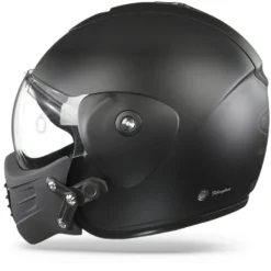 ROOF Roadster Iron Mat Zwart Zwart Jethelm -Motorfietsuitrusting Winkel Roof roadster iron mat black black.11