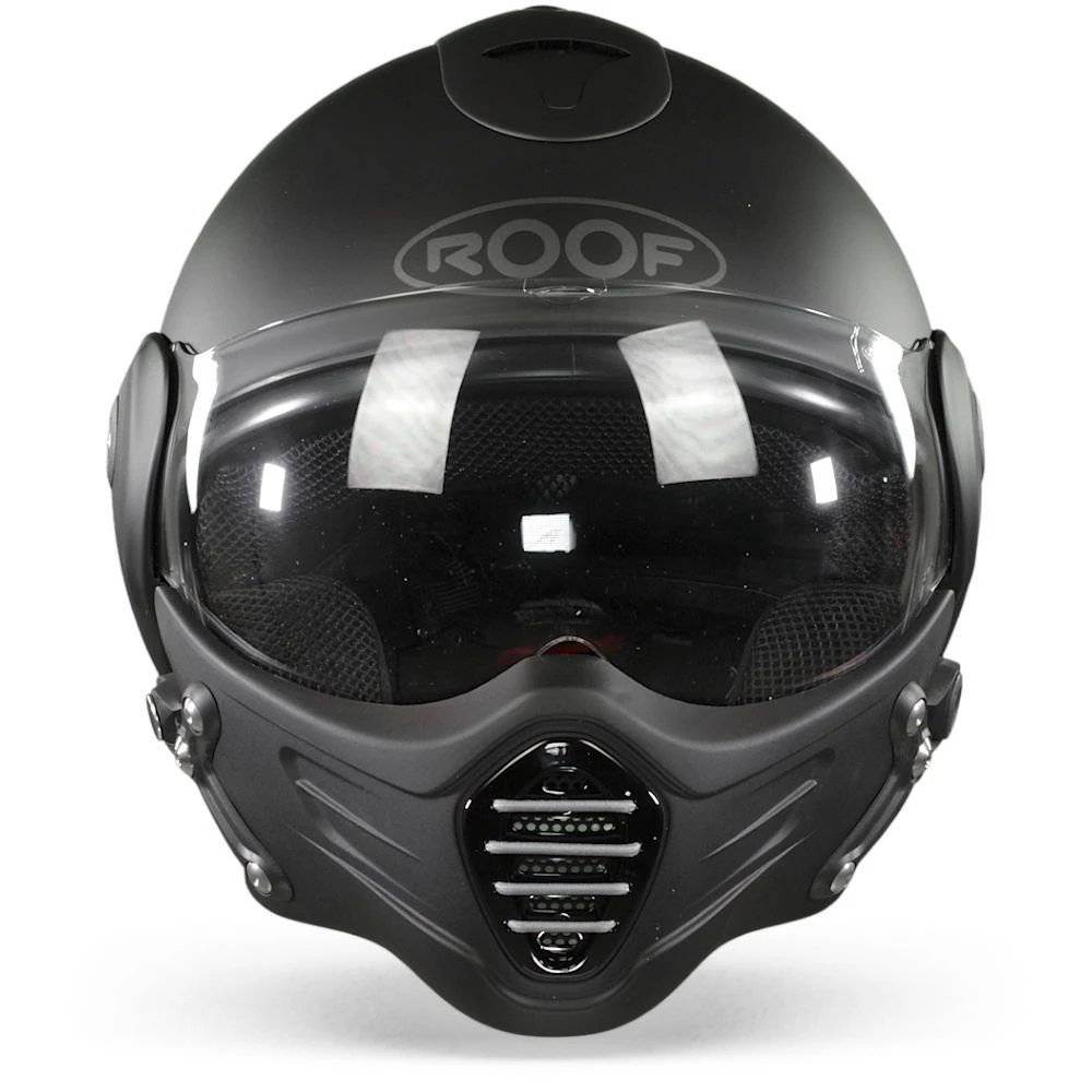 ROOF Roadster Iron Mat Zwart Zilver Jethelm 6 ROOF Roadster Iron Mat Zwart Zilver Jethelm - Afbeelding 6