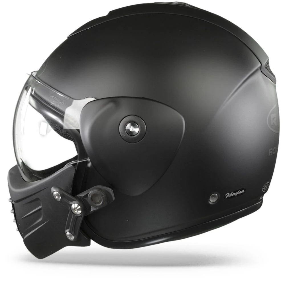 ROOF Roadster Iron Mat Zwart Zilver Jethelm 2 ROOF Roadster Iron Mat Zwart Zilver Jethelm - Afbeelding 2