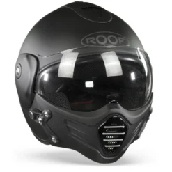 ROOF Roadster Iron Mat Zwart Zilver Jethelm 9 ROOF Roadster Iron Mat Zwart Zilver Jethelm -Motorfietsuitrusting Winkel Roof roadster iron mat black silver.35
