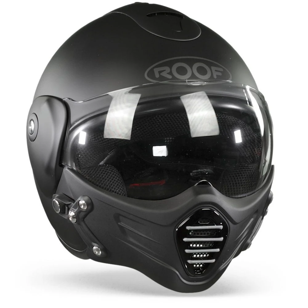 ROOF Roadster Iron Mat Zwart Zilver Jethelm 4 ROOF Roadster Iron Mat Zwart Zilver Jethelm - Afbeelding 4