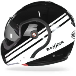 ROOF BoXXer Sting Zwart Wit Systeemhelm -Motorfietsuitrusting Winkel Roof boXXer sting black white.11