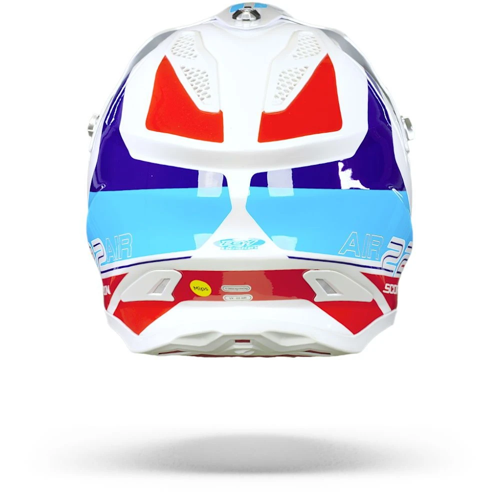 Scorpion VX-22 Air Ares Wit-Blauw-Rood Crosshelm 4 Scorpion VX-22 Air Ares Wit-Blauw-Rood Crosshelm - Afbeelding 4