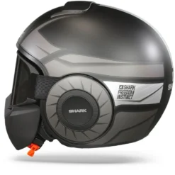 Shark Street Drak Tribute Rm Mat Zwart Chrom Zilver KUS Jethelm