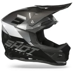 SHOT Furious Chase Zwart Grijs Glanzend Crosshelm