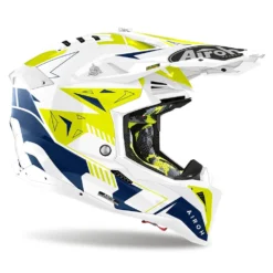 Airoh Aviator 3 Spin Geel Blauw Offroad Helm