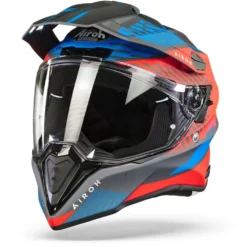 Airoh Commander Boost Rood Mat Blauw Adventure Helm -Motorfietsuitrusting Winkel airoh commander boost red blue matt v2 frontpage