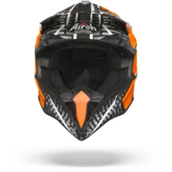 Airoh Wraap Idol Oranje Zwart Crosshelm -Motorfietsuitrusting Winkel airoh wraap idol orange black.01