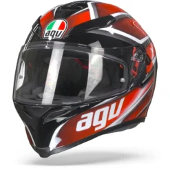 AGV K5 S Tempest Zwart Rood Integraalhelm -Motorfietsuitrusting Winkel avgk5stempestblackred frontpage