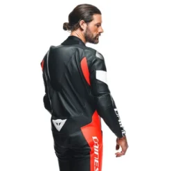 Dainese Tosa 1 Pcs Leather Suit Perf Black Fluo Red White -Motorfietsuitrusting Winkel dainese tosa 1 pcs leather suit perf black fluo red white 5