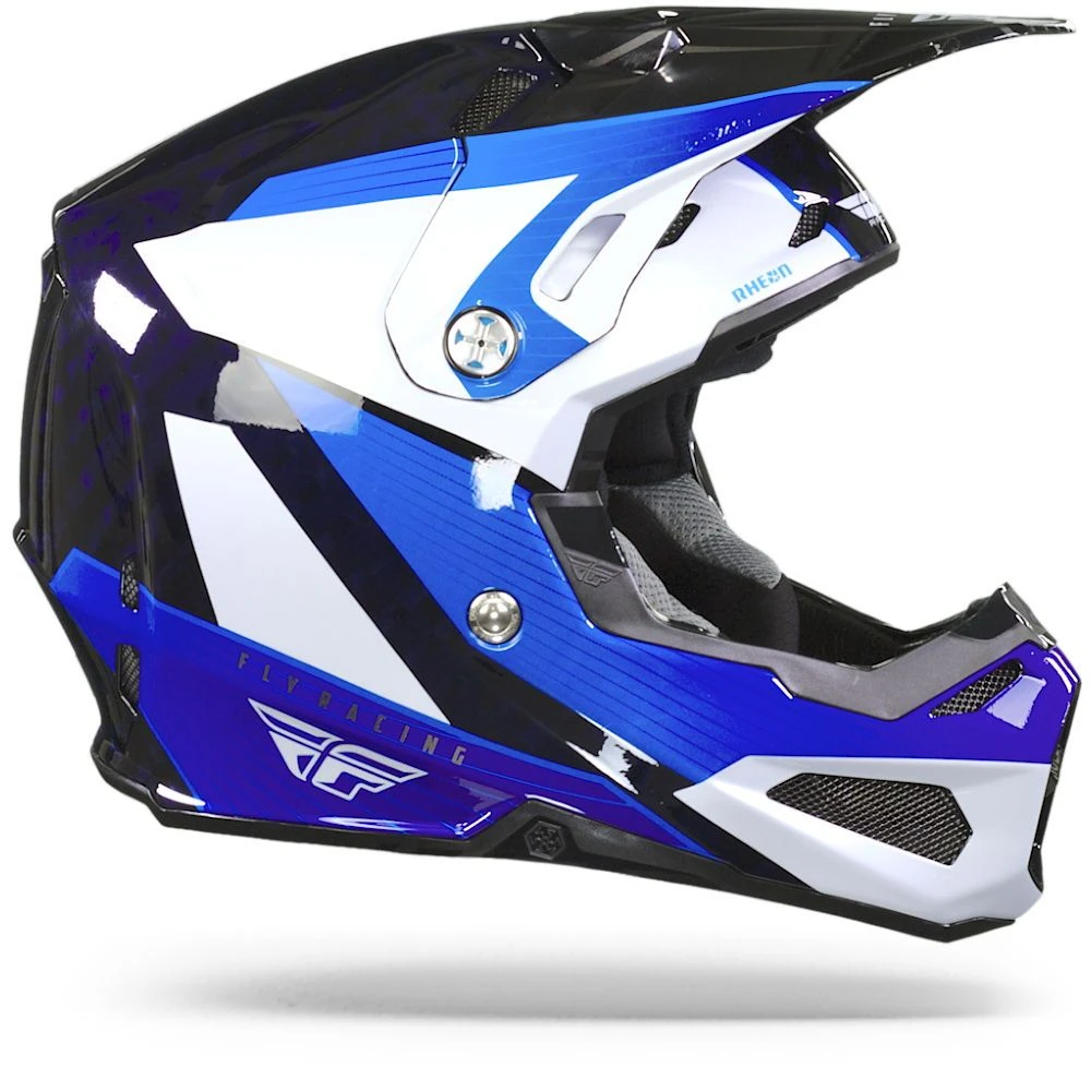 FLY Racing Formula Carbon Prime Blauw Wit Blauw Carbon Crosshelm 1 FLY Racing Formula Carbon Prime Blauw Wit Blauw Carbon Crosshelm