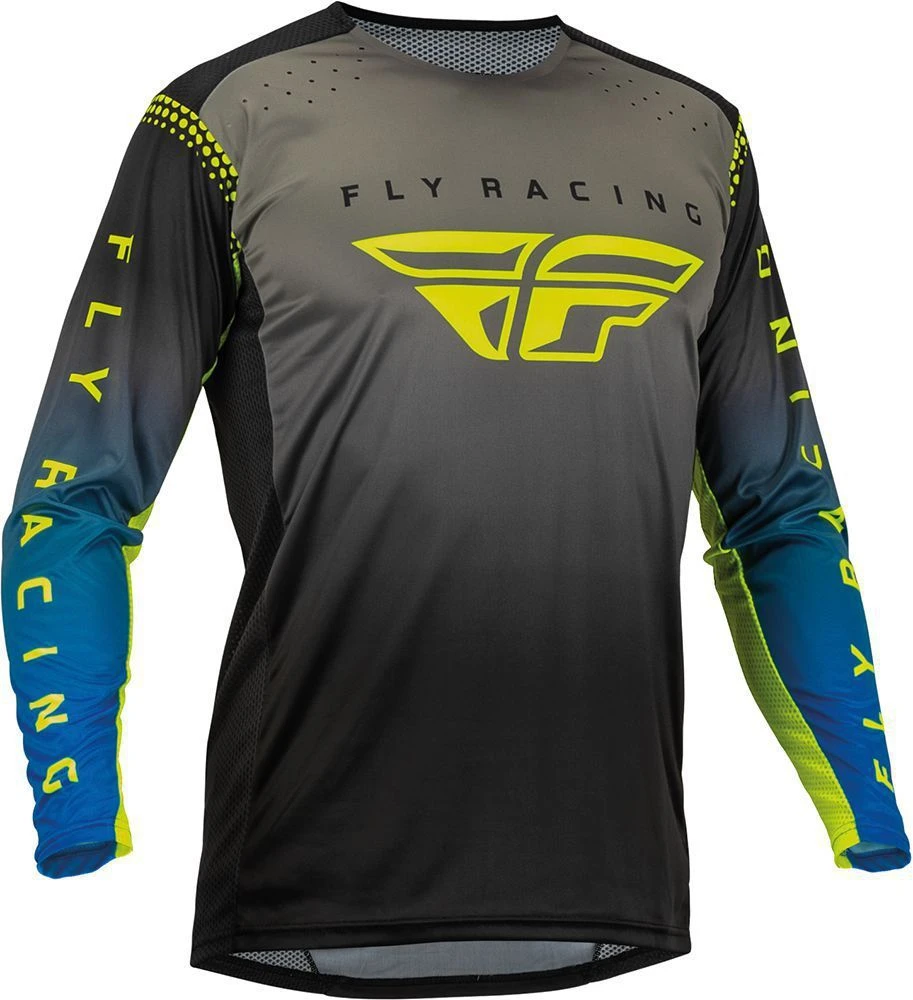 Fly Racing MX Jersey Lite Grey Blue Hi-Vis 2 Fly Racing MX Jersey Lite Grey Blue Hi-Vis - Afbeelding 2