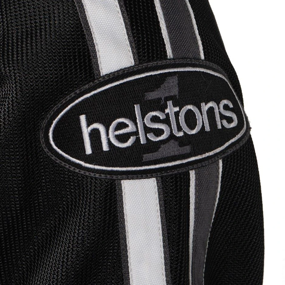 Helstons Pace Air Mesh Fabric Black White Grey Jacket 4 Helstons Pace Air Mesh Fabric Black White Grey Jacket - Afbeelding 4