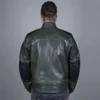 Helstons Trevor Leather Rag Green Black Jacket