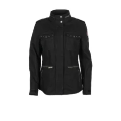 Helstons Tara Canvas Cotton Black Jacket