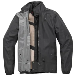 Spidi Insideout Laminated Black Motorcycle Jacket -Motorfietsuitrusting Winkel insideout x95 026 over the jacket 02