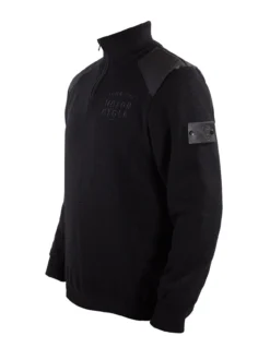 John Doe Knit Pullover Zwart Zip Small Logo