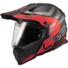 LS2 MX436 Pioneer Evo Adventurer Mat Zwart Rood Adventure Helm