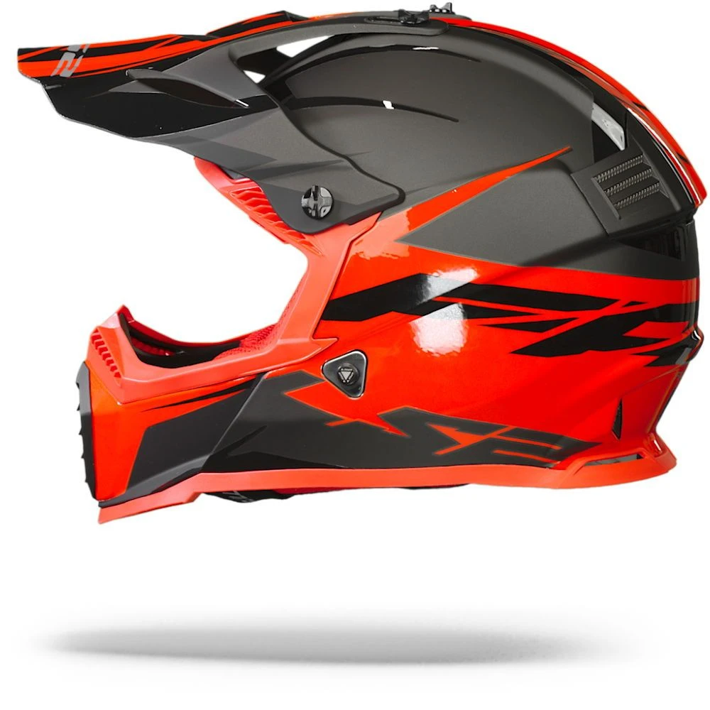 LS2 MX437 Fast Evo Roar Mat Zwart Rood Crosshelm 6 LS2 MX437 Fast Evo Roar Mat Zwart Rood Crosshelm - Afbeelding 6
