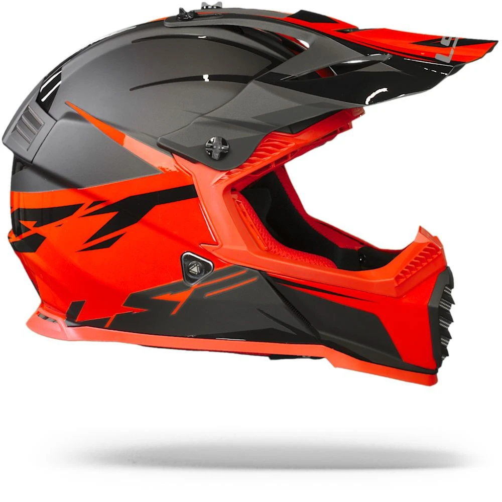 LS2 MX437 Fast Evo Roar Mat Zwart Rood Crosshelm 3 LS2 MX437 Fast Evo Roar Mat Zwart Rood Crosshelm - Afbeelding 3