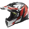 LS2 MX437 Fast Evo Strike Zwart Wit Rood Crosshelm