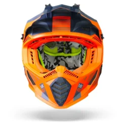 LS2 MX437 Fast Evo Xcode Mat Fl. Oranje Blauw Crosshelm -Motorfietsuitrusting Winkel ls2 mx437 fast evo xcode matt fl orange blue.01