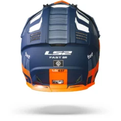 LS2 MX437 Fast Evo Xcode Mat Fl. Oranje Blauw Crosshelm -Motorfietsuitrusting Winkel ls2 mx437 fast evo xcode matt fl orange blue.19