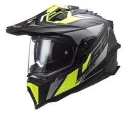 LS2 MX701 C Explorer Focus ECE 22.06 Mat Titanium Hivis Geel Adventure Helm