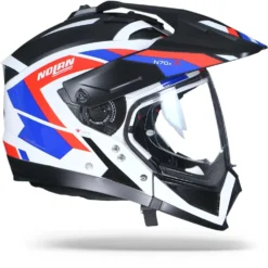 Nolan N70-2 X Grandes Alpes 26 Metal Wit Blauw Rood Multihelm -Motorfietsuitrusting Winkel nolan n70 2 x grandes alpes 026.29 1