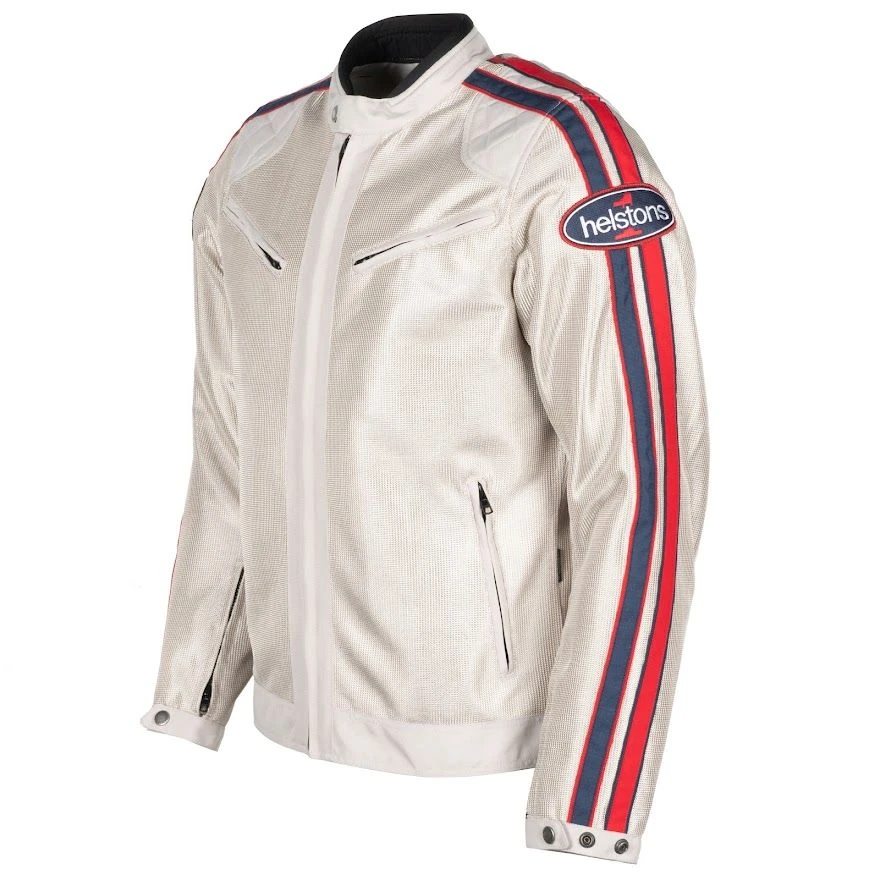 Helstons Pace Air Fabric Mesh Silver Red Blue Jacket 1 Helstons Pace Air Fabric Mesh Silver Red Blue Jacket