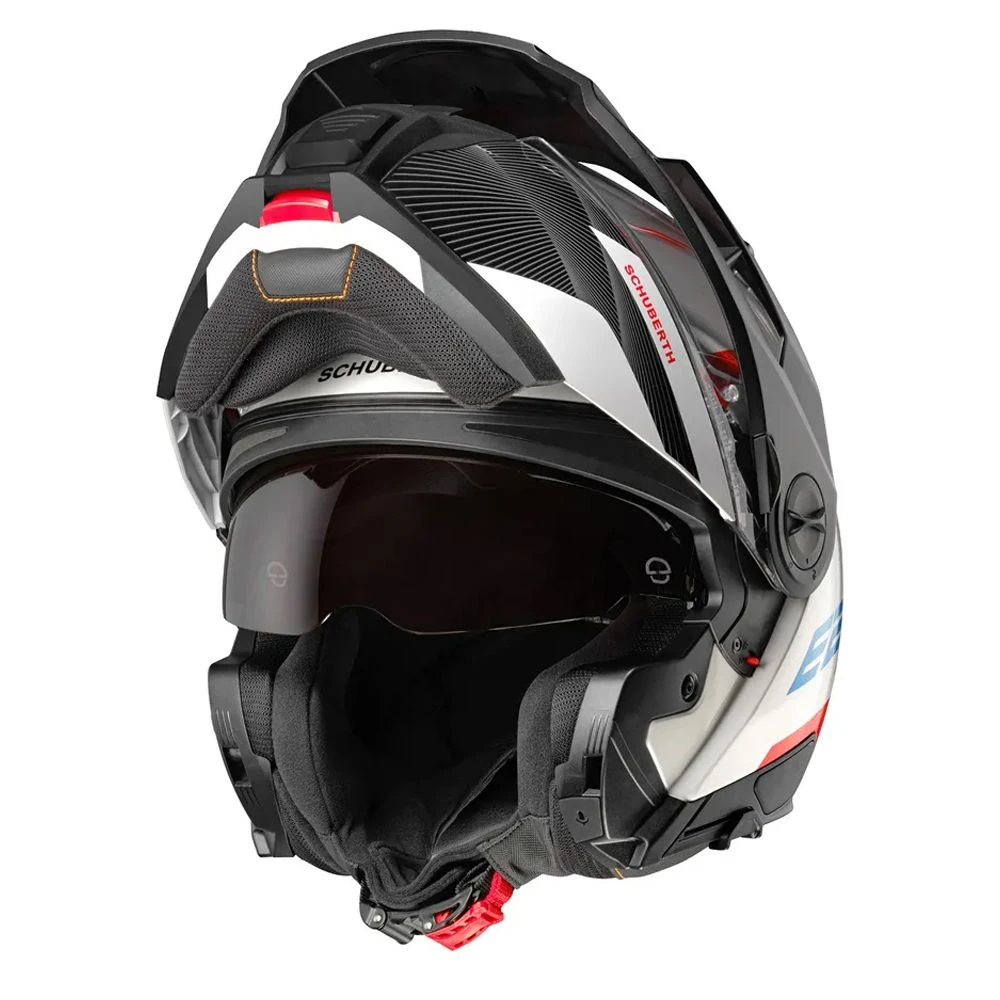 Schuberth E2 Defender Wit Blauw Systeemhelm 4 Schuberth E2 Defender Wit Blauw Systeemhelm - Afbeelding 4