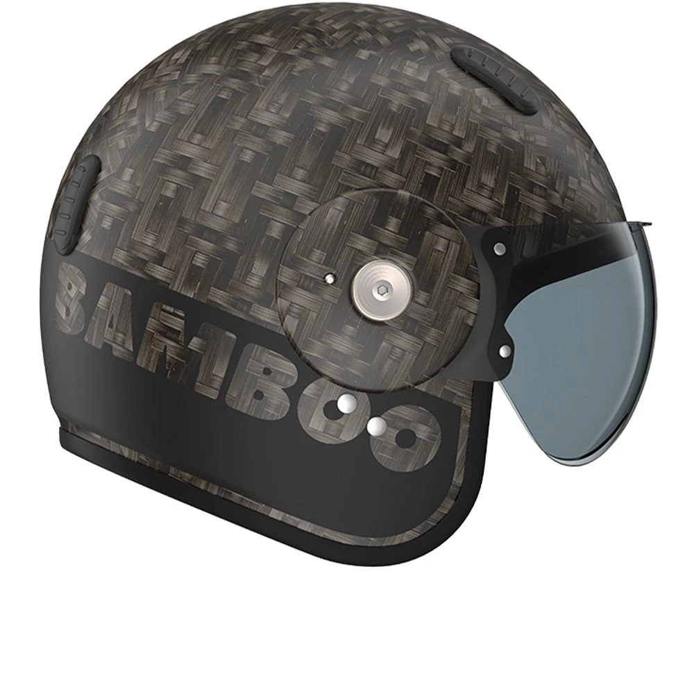 ROOF Bamboo Zwart Mat Jet Helm 3 ROOF Bamboo Zwart Mat Jet Helm - Afbeelding 3