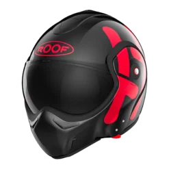 ROOF BoXXer Twin Zwart Rood Systeemhelm -Motorfietsuitrusting Winkel roof boxxer twin black red