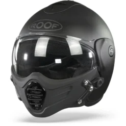 ROOF Roadster Iron Mat Zwart Zwart Jethelm -Motorfietsuitrusting Winkel roof roadster iron mat black black frontpage