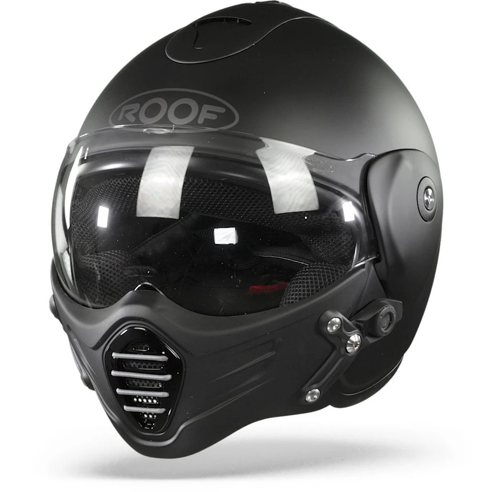 ROOF Roadster Iron Mat Zwart Zilver Jethelm 3 ROOF Roadster Iron Mat Zwart Zilver Jethelm - Afbeelding 3