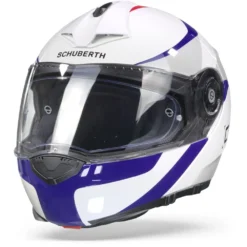Schuberth C3 Pro Sestante Wit Blauw Systeemhelm -Motorfietsuitrusting Winkel schuberthc3prosestantewhitebluered frontpage