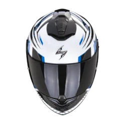 Scorpion Exo-1400 Evo Air Shell Wit-Blauw Integraalhelm 7 Scorpion Exo-1400 Evo Air Shell Wit-Blauw Integraalhelm -Motorfietsuitrusting Winkel scorpion exo 1400 evo air shell white blue 1