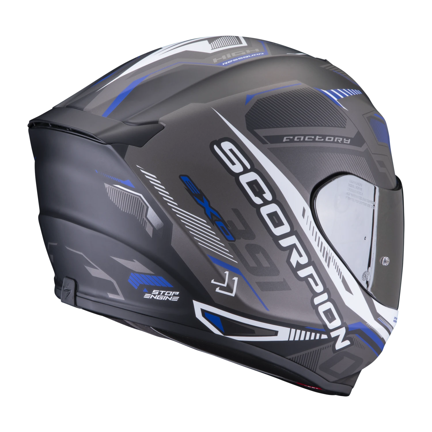 Scorpion Exo-391 Haut Matt Zwart-Zilver-Blauw Integraalhelm 3 Scorpion Exo-391 Haut Matt Zwart-Zilver-Blauw Integraalhelm - Afbeelding 3