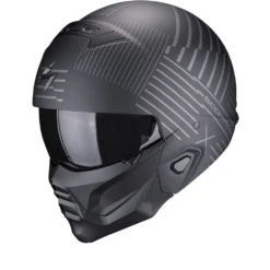 Scorpion Exo-Combat II Miles Mat Zwart-Zilver Jethelm -Motorfietsuitrusting Winkel scorpion exo combat ii miles matt black silver motorcycle helmet 1