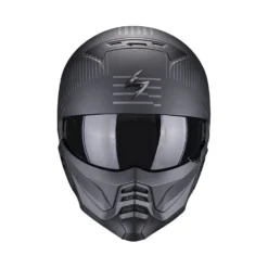 Scorpion Exo-Combat II Miles Mat Zwart-Zilver Jethelm -Motorfietsuitrusting Winkel scorpion exo combat ii miles matt black silver motorcycle helmet 2