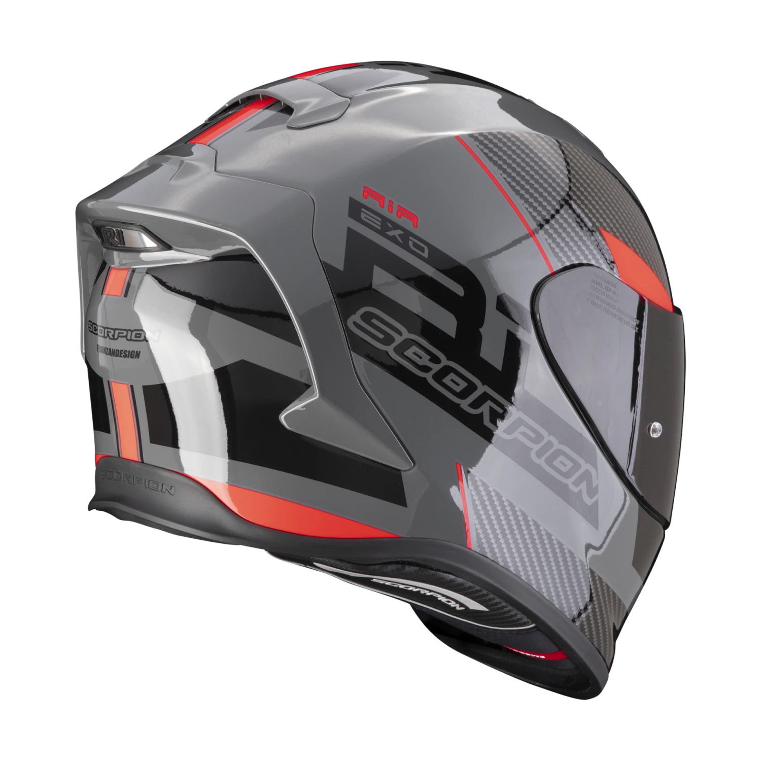 Scorpion Exo-R1 Evo Air Final Grijs-Zwart-Rood Integraalhelm 2 Scorpion Exo-R1 Evo Air Final Grijs-Zwart-Rood Integraalhelm - Afbeelding 2
