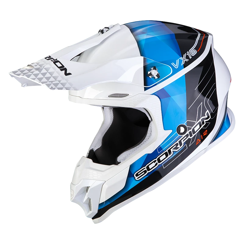 Scorpion VX-16 Evo Air Gem Wit-Blauw Crosshelm 1 Scorpion VX-16 Evo Air Gem Wit-Blauw Crosshelm